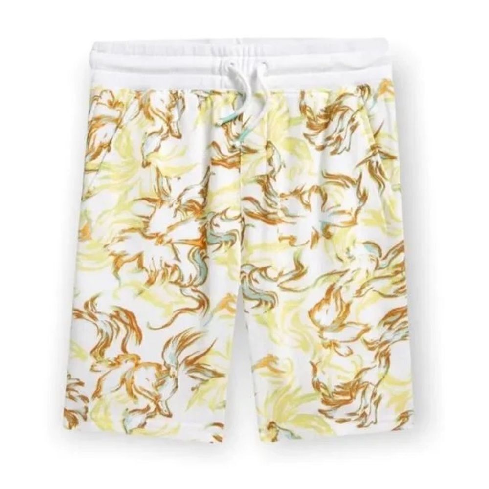 Treasure & Bond Kids White Warped Marble Printed Core Shorts Size Small (7/8)